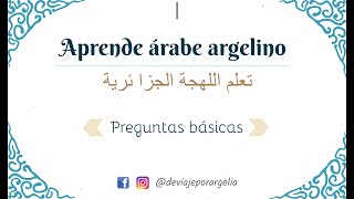 Aprende árabe argelino Preguntas básicasNúmeros [upl. by Killion999]