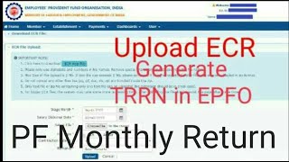 How to file ECR  return in EPFO TRRN [upl. by Rodenhouse]