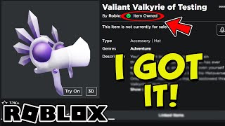 HOW I GOT THE VALIANT VALKYRIE OF TESTING IN ROBLOX [upl. by Malet]