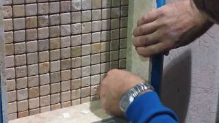 Shower Tile Installation  How To Install Glass Shelving [upl. by Winer]