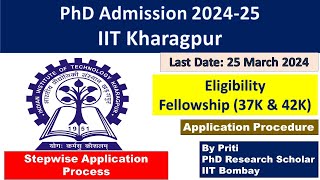 IIT Kharagpur Stepwise application form fillup PhD Admission 2024  PhD Admission 2024 [upl. by Alleuqram880]