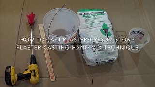 How to cast plastergypsum stone plaster casting hand mix technique [upl. by Droflim]