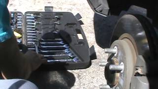 How to change brake pads on a 2010 Dodge Challenger V6 [upl. by Schuler]