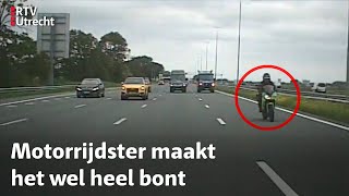 Verkeerspolitie Motorrijdster rijdt bijna 160 km per uur  RTV Utrecht [upl. by Ettenwahs102]