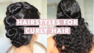 Easy and Cute Hairstyles For Curly Hair [upl. by Temme]