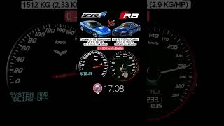 Corvette C6 ZR1 647 HP vs Audi R8 V10 Plus 550 HP acceleration vmaxgermany [upl. by Assille]