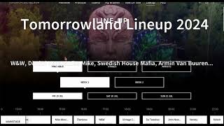 Tomorrowland 2024 Lineup [upl. by Moberg]