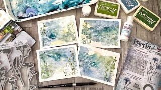 A few more minutes of fun  with embossed watercolour backgrounds [upl. by Irej]