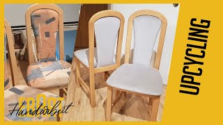 STÜHLE neu beziehenpolstern  Sitzgarnitur Teil 1  UPCYCLING  EbArt [upl. by Boj]