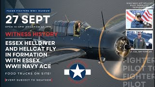 ESSEX WWII Navy Ace Flies Again in Fagens Helldiver [upl. by Hgielra]