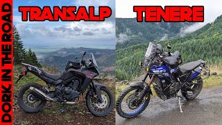 Honda Transalp 750 vs Yamaha Tenere 700 Initial Thoughts First Time Back on the T7 [upl. by Nwahsel]