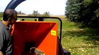 ECHO Bearcat 8quot 360 deg rotating chipper eating wood [upl. by Izabel]