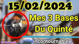 Pronostics PMU Mes 3 bases incontournable JEUDI 15 FÉVRIER 2024 CAGNES SUR MER [upl. by Irat570]