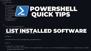 PowerShell Quick Tips  List installed software [upl. by Cohl]