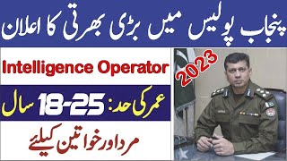 Punjab Police Latest Jobs in Special Branch Intelligence Operator Police Jobs [upl. by Rinee470]