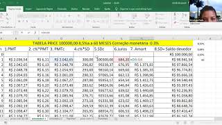 Tabela Price com correção monetária [upl. by Egiarc]