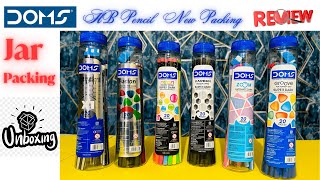 Doms HB Pencil New Jar Packing Unboxing amp Detailed Review  Stationery World [upl. by Emelina167]