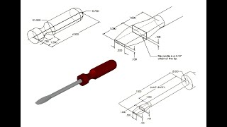 AutoCAD Flat Screw Driver Design Loft and Revolve Command [upl. by Anella961]