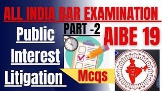 AIBE 19  Most important Mcqs on PIL📝📚  All India Bar Examination [upl. by Nnahsal]