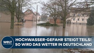 WETTER HochwasserGefahr in Teilen von Deutschland steigt Lage bleibt weiter angespannt [upl. by Matelda780]