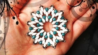 DIY Tutorial modulo BUCANEVE per ciondolo o orecchini Superduo Cipollotti Rocailles Earrings beads [upl. by Ranjiv]