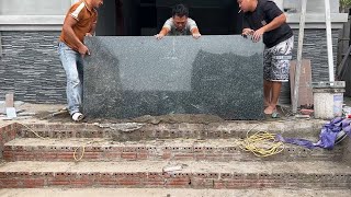 Excellent Techniques Construction amp Install Granite Very Big On Porch Steps Modern Luxury [upl. by Marpet]