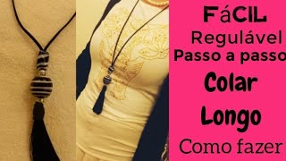 Colar longo regulável com Tassel Fácil e econômico Passo a Passo [upl. by Lahcym931]