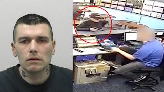 Man Jailed After Armed Robbery Of Bookies For £175 CCTV Footage  Newcastle [upl. by Ulane]