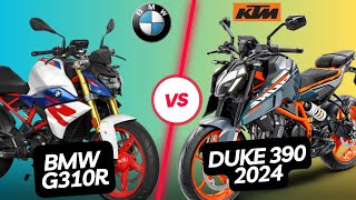 BMW G310R Vs 2024 KTM Duke 390 🔥🔥 Full Comparison ⚡⚡Engine Price Power Weight [upl. by Sherwood]