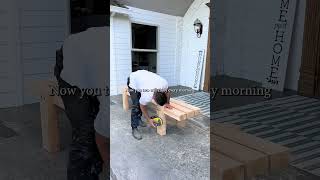 Amazing wooden bench for a beautiful front porch Dadsocial  shorts [upl. by Oicram]