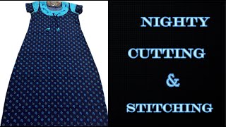 Nighty Cutting amp stitching Tutorial In Malayalam  Beginners friendly step by step tutorial [upl. by Girardi972]