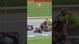 Slowmo Quartararo Miller and Binder incident at the Malaysian GP [upl. by Pros]