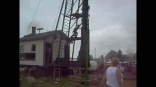 Steam Powered Pile Driver operating at Edgerton Wisconsin Hammering Trees into the ground [upl. by Phare884]