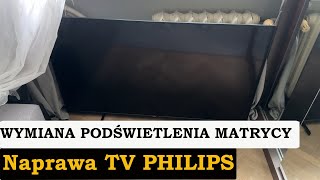 TV Philips 55PUS750612 Brak Obrazu Wymiana Podświetlenie Led Matrycy [upl. by Treacy]