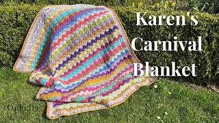 Interlocking Shell Stitch Blanket  Karens Ripple Shell Carnival Blanket [upl. by Olracnaig62]