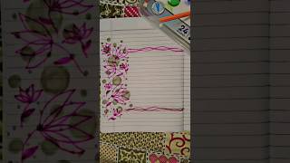 BORDER DESIGN💗🌸😉 shorts notebookfrontpage [upl. by Atnaloj]