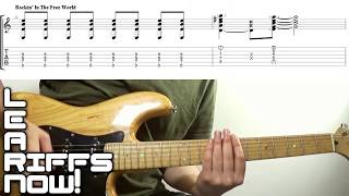 Rocking In The Free World Intro Riff Tab  Neil Young [upl. by Steep34]