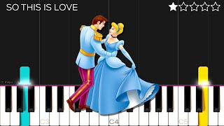 Ilene Woods  So This Is Love Cinderellas Song  EASY Piano Tutorial [upl. by Hinkel359]