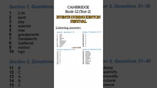 C12 T2 EVENTS DURING KENTON FESTIVAL IELTS Listening answers  SUMPUN IELTS PHAGWARA [upl. by Prissy]