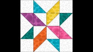 Bumbleberry Pie Block of the Month Month 2 Star amp Pinwheel Quilt block [upl. by Reisman]