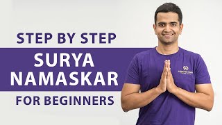 Step By Step Surya Namaskar For Beginners  Sun Salutation Follow Along  Yoga With Naveen [upl. by Sternick]