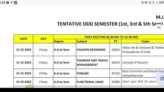 Mjpru university exam scheme date sheet [upl. by Ready]