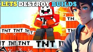 I CREATED AND DESTROYED GIANT BUILDS WITH TNT IN MINECRAFT [upl. by Calderon]