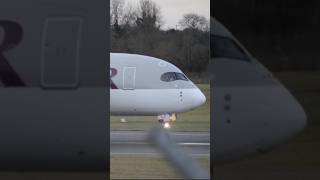 Qatar airways A350900 A7ALJ departs Birmingham airport [upl. by Naarah]