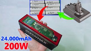 Build A Power Bank 24000mAh 200W Using 8Cell Old Dyson 20700 Battery [upl. by Reace]