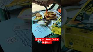 Enjoying Breakfast in Rajdhani Expressshortsshortsfeedyoutubeshortstejasrajdhaniexpresstrending [upl. by Claire562]