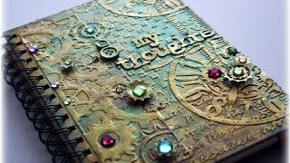 Steampunk Mixed Media Journal Cover Tutorial [upl. by Itirahc]