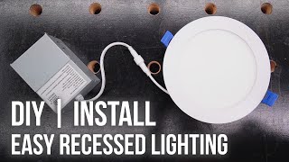 How to Install Recessed Lights  Easy DIY LED Install [upl. by Vlad]