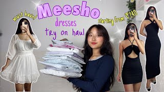 MEESHO dresses try on haul starting from ₹240 [upl. by Assilak]