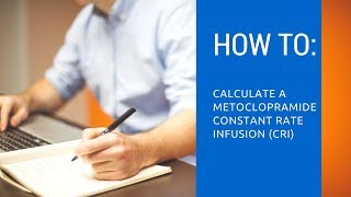 How to calculate a metoclopramide CRI [upl. by Eisen560]